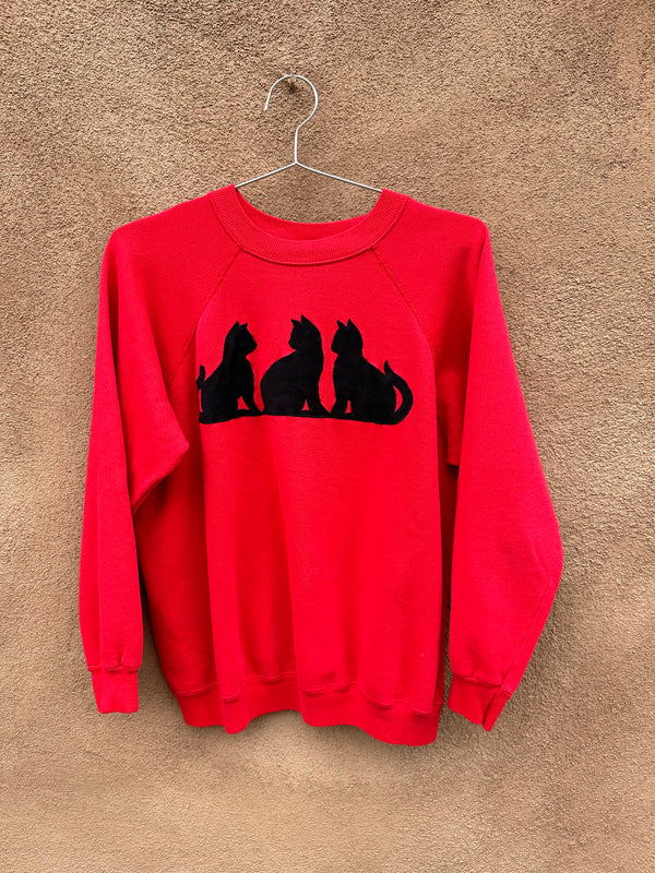 Red and Black Cat Sweatshirt