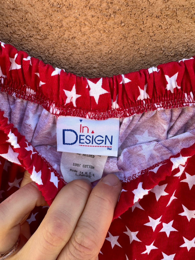 In Design Red Shorts with White Stars