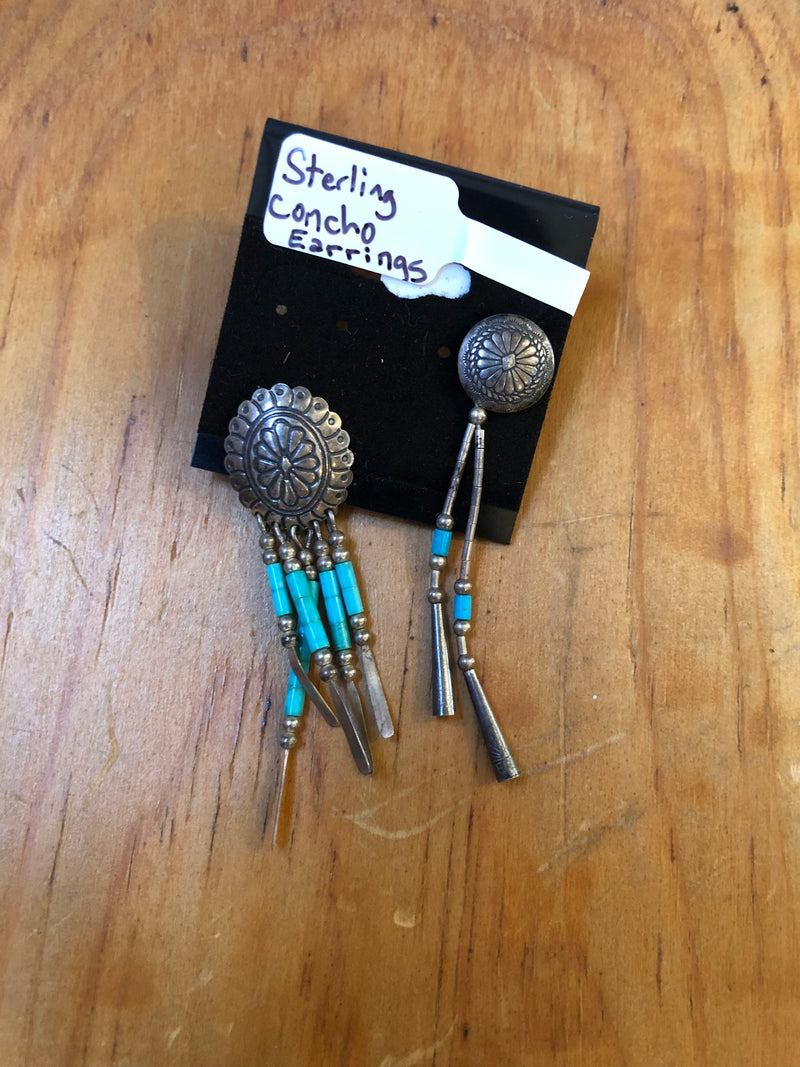 Sterling Concho Earrings