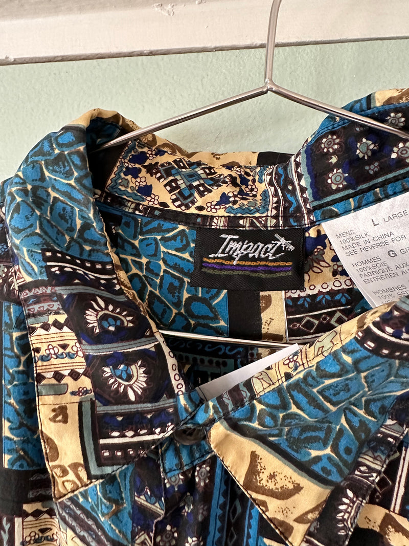 Men's Silk Tiki Shirt by Impact - Large