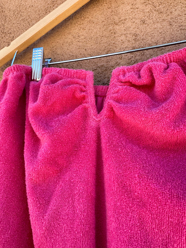 Bubble Gum Pink Strapless Terry Cloth Jumpsuit