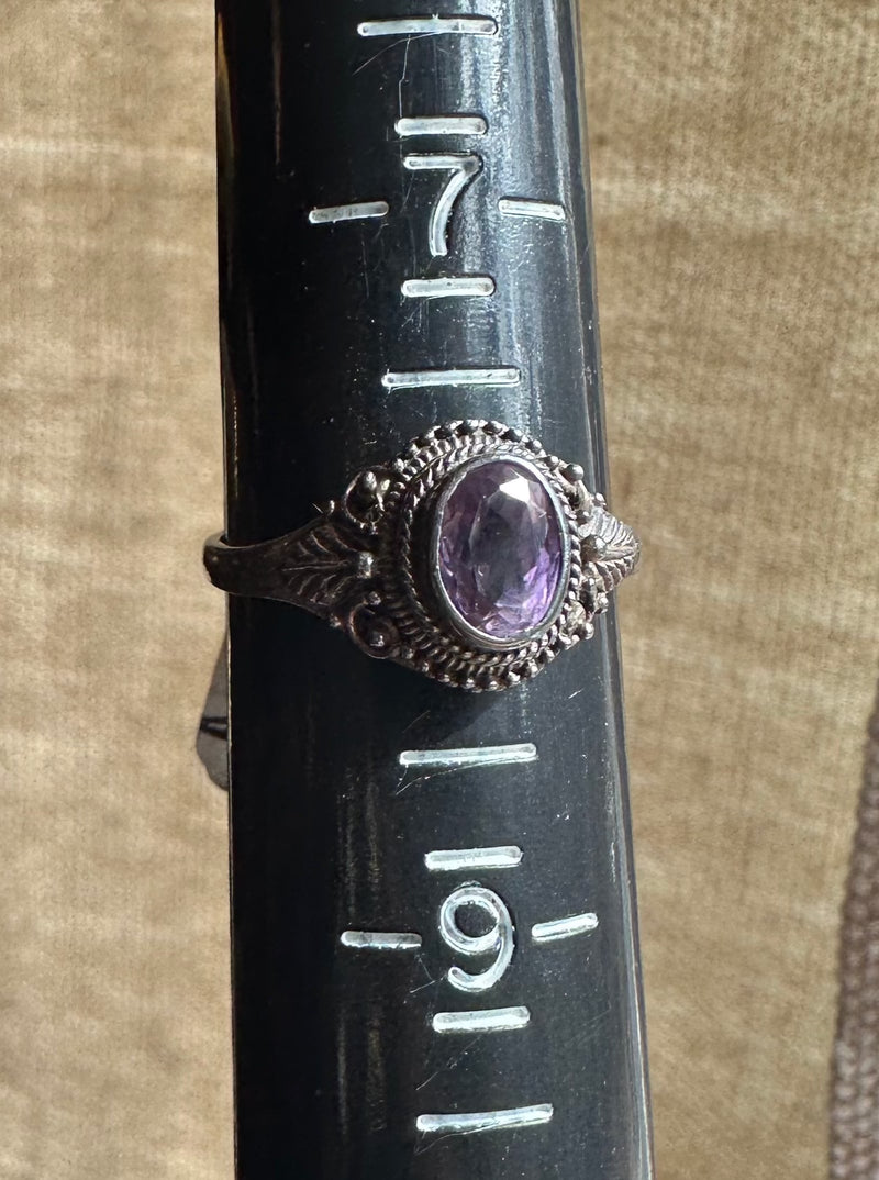 Amethyst and Sterling Silver Ring