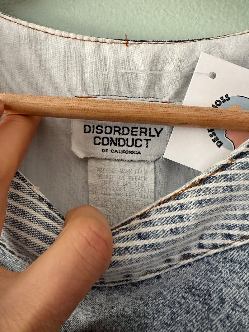 80's Acid Wash "Disorderly Conduct" Denim Dress