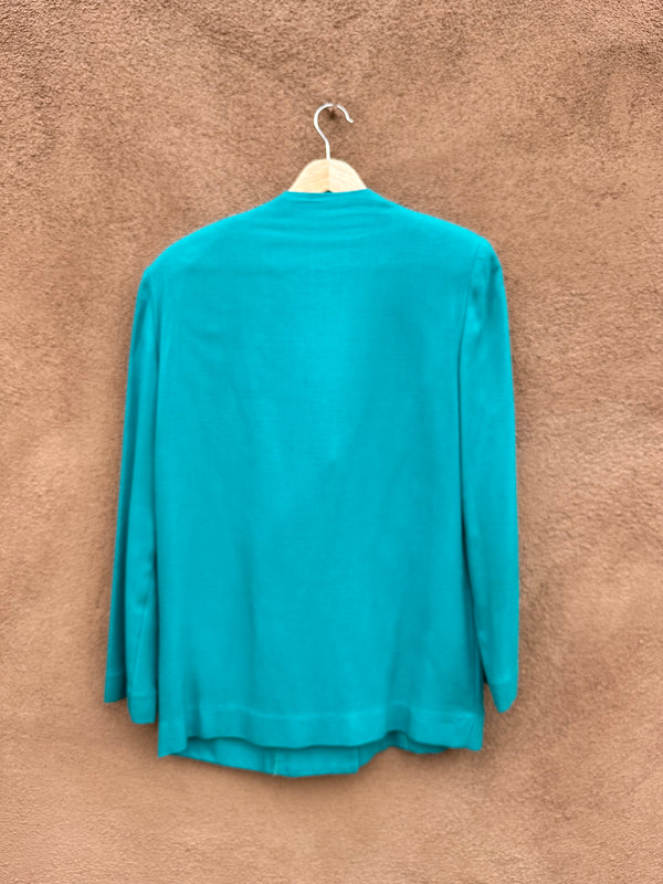 Teal Rayon Blazer