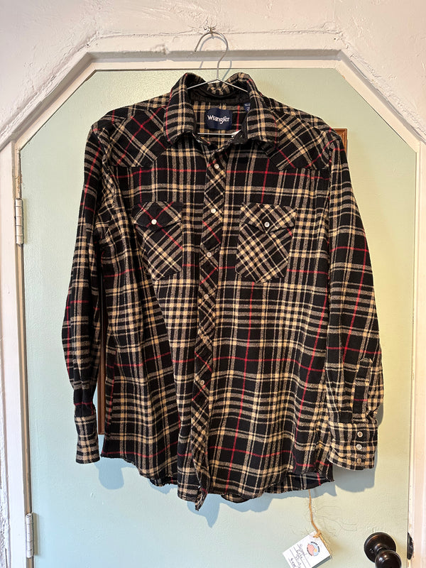 Black and Brown Plaid Wrangler Shirt